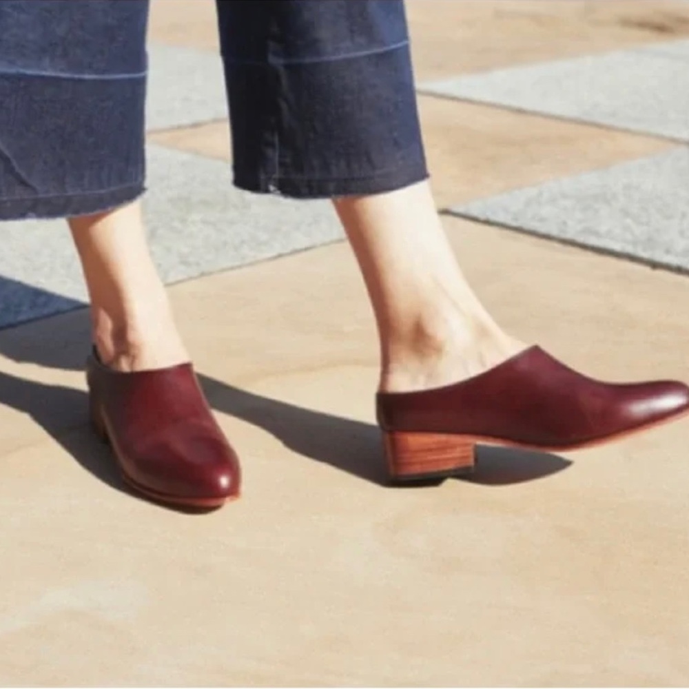 Nisolo Burgundy Leather Mules